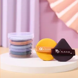 7 Pcs Triangle Mix Soft Powder Puff Sponge with box 